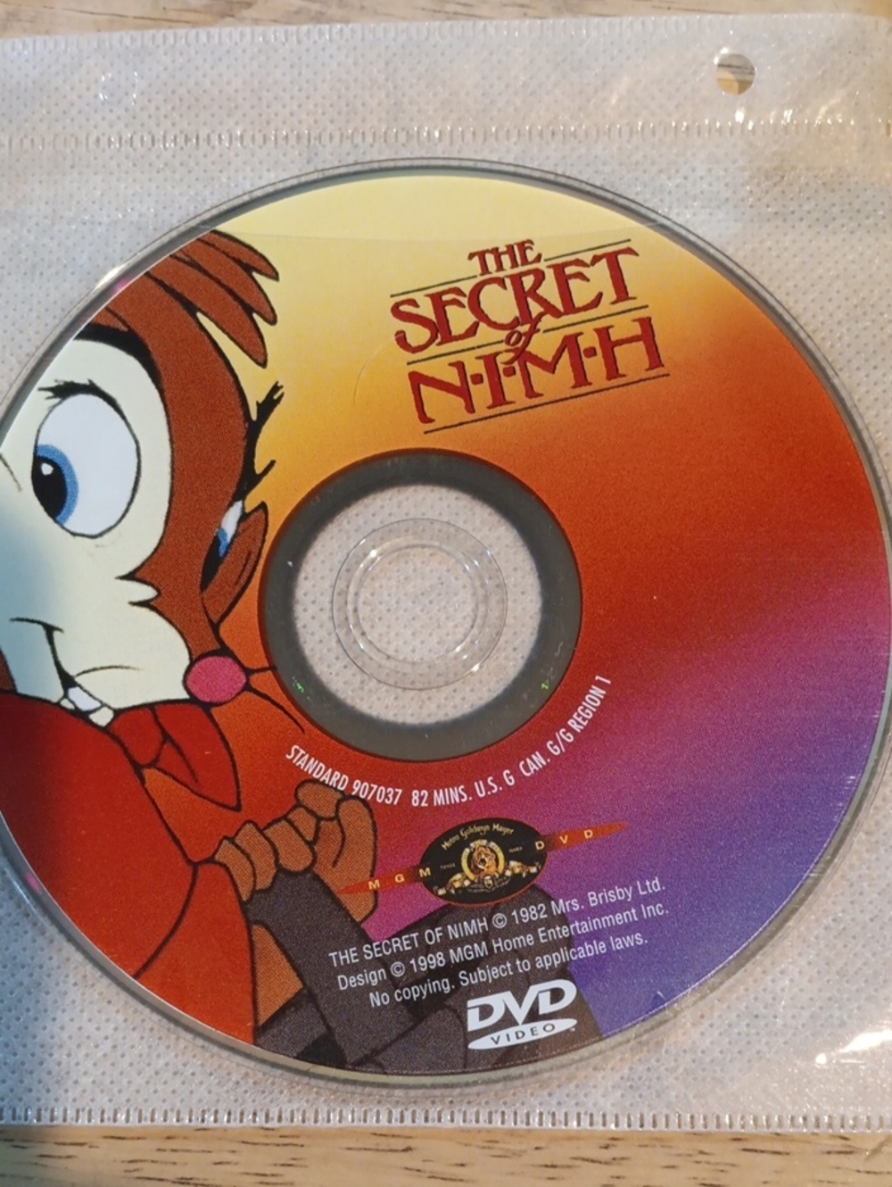 The Secret of NIMH DVD *NO CASE*